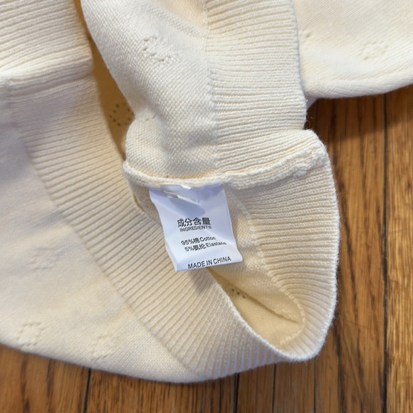 NWOT kids boutique embroidered collar knit sweater floral spring toddler - Picture 3 of 3